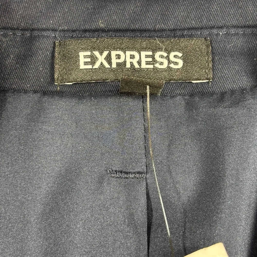 New EXPRESS Navy‎ Blue Slim Fit Cotton Blend Blazer Jacket 38R